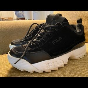 Fila disrupter 2 black velvet shoes